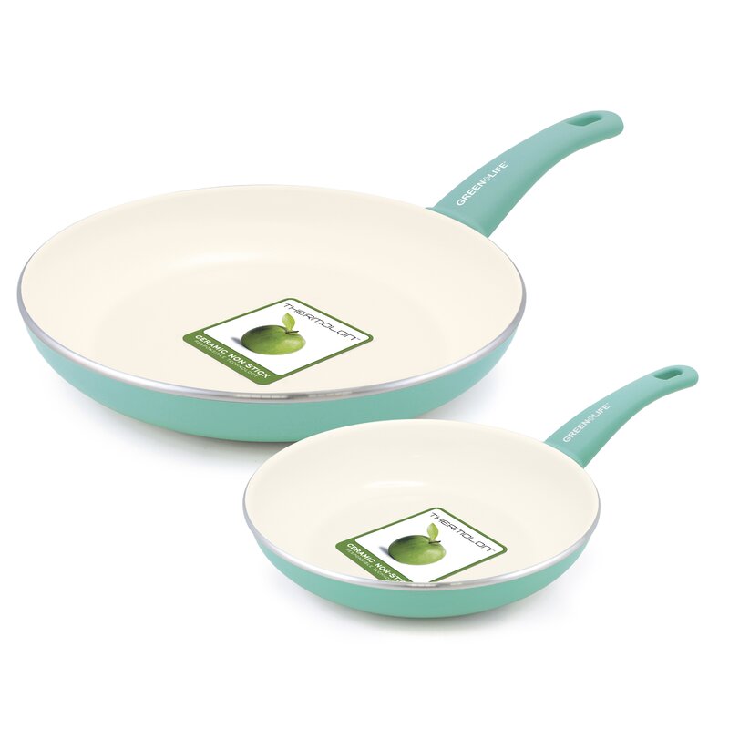 GreenLife Soft Grip 7 and 10 inch Ceramic Non Stick Frying 